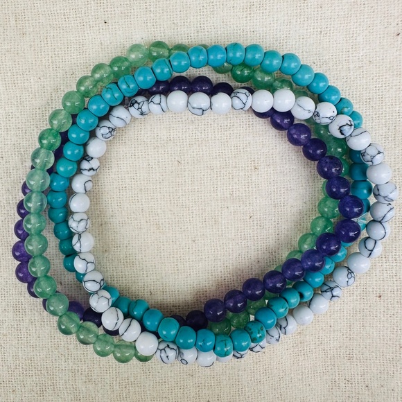 Purity and Peace crystal bracelets. Turquoise uses water vibes! - Picture 2 of 3